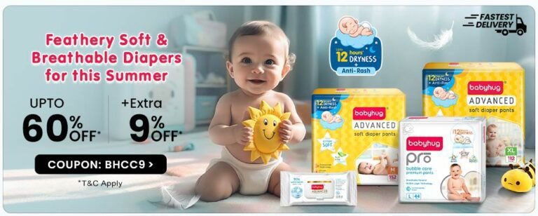 Get Additional 9% OFF on Babyhug Diapers Range