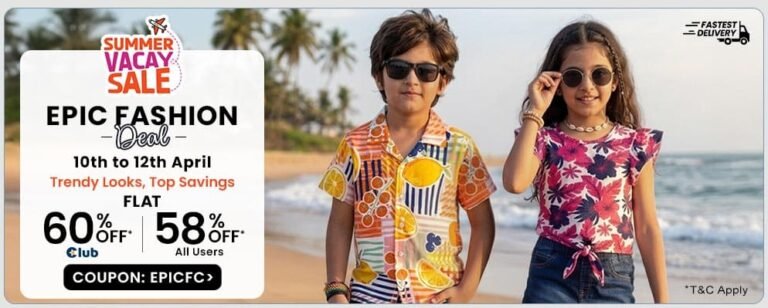 EPIC Fashion Sale – Flat 58% Off on Kids Fashion Products